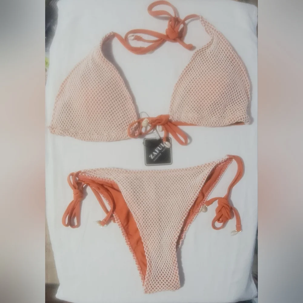 XL Zaful fishnet cheeky 2 piece bikini